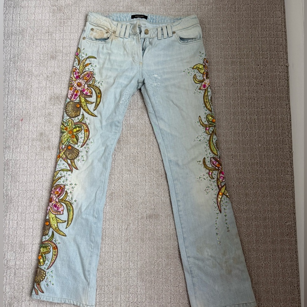 Versace Bedazzled Jeans Y2K